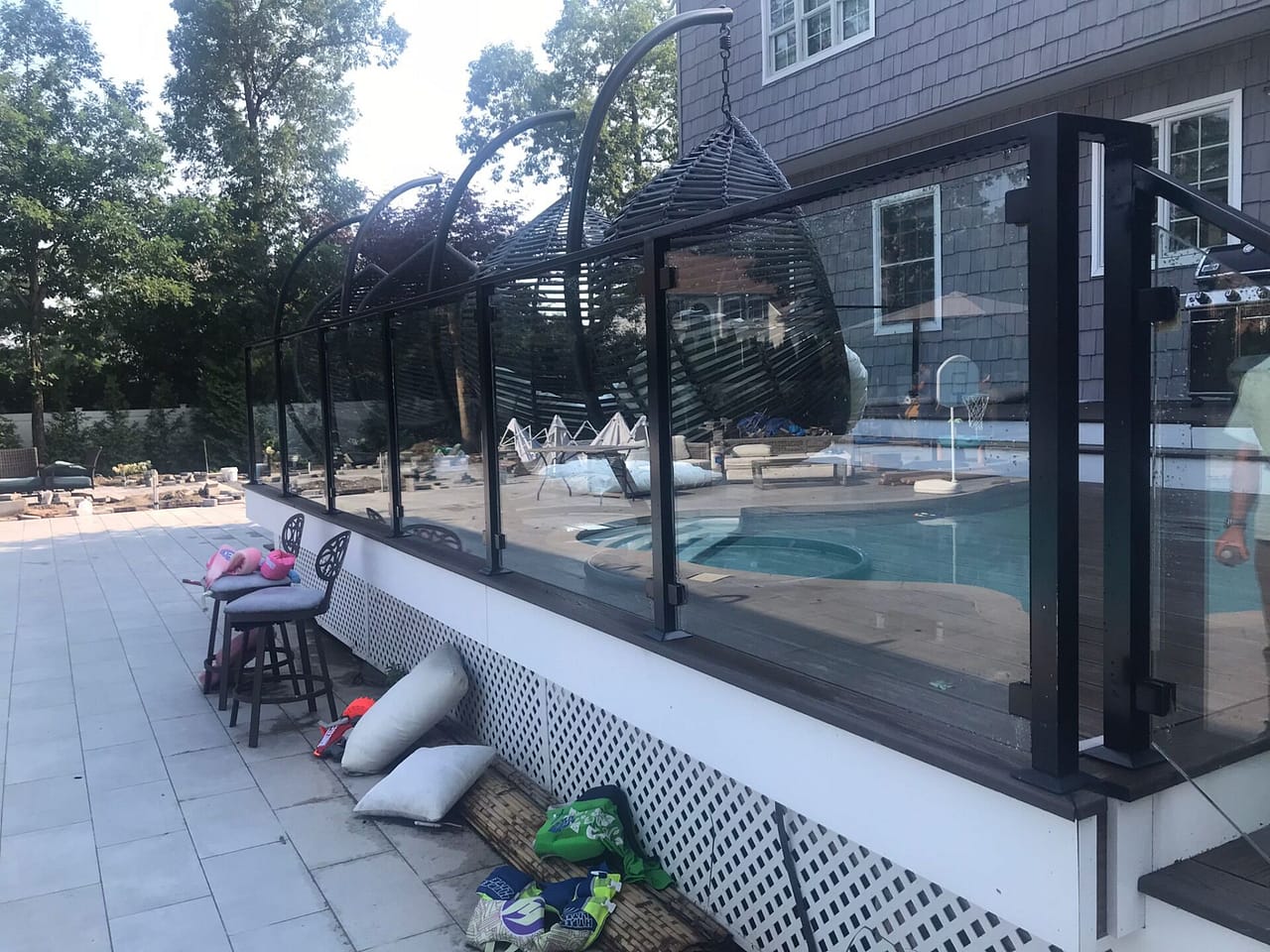 glass staircase railing new york