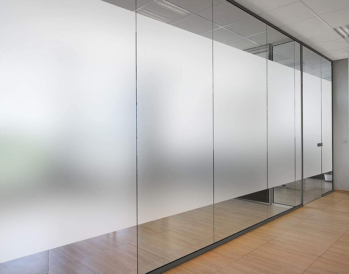 Frosted glass in partitioning