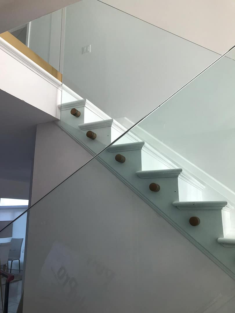 Glass stairs railing in Brooklyn